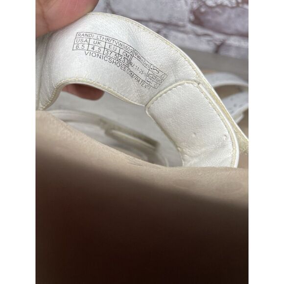 Vionic Randi White Leather Strappy Casual Orthopedic Sandals Women 6.5M US/37EU - Picture 5 of 16